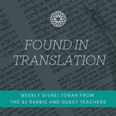 Found In Translation: Weekly Divrei Torah and Sermons from the BJ Rabbis and Guest Teachers